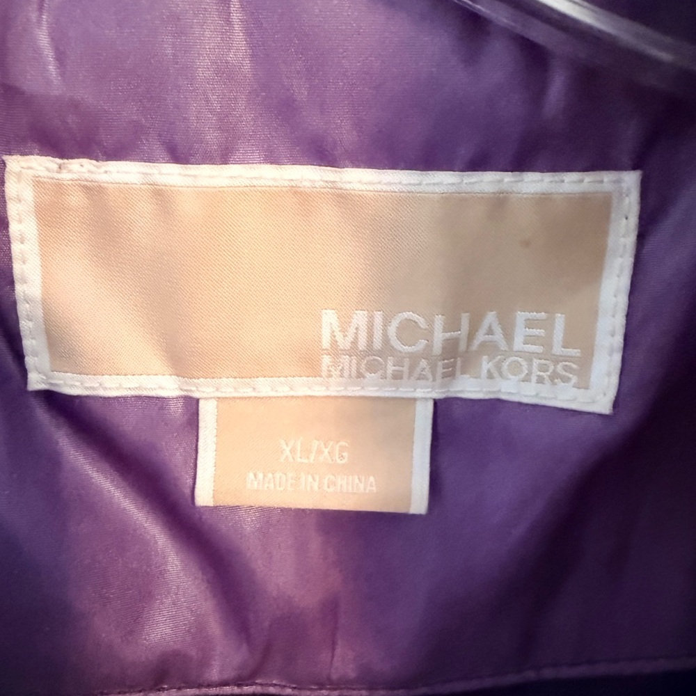 Michael Kors Purple Ombre Puffer Jacket Quilted Winter Coat Size XL - Picture 4 of 4
